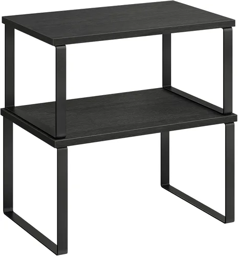 Vista 32 de SONGMICS Estante Organizador de Gabinete, Juego de 2 Estantes de Encimera de Cocina, Almacenamiento de Cocina, Estante de Especias, Apilable