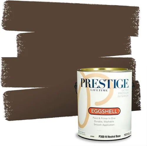 Vista 120 de PRESTIGE Pinturas Pintura Exterior e Imprimación en Uno, 1 Galón, Mate, Combinación Comparable de Sherwin Williams* Black Magic* SW6991-PCM