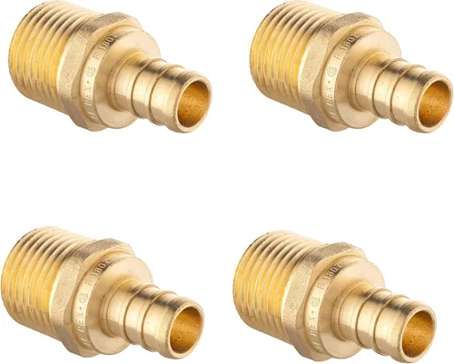 Vista 12 de EFIELD PEX - Juego de 2 adaptadores roscados macho de 1/2 pulgadas x 1/2 pulgadas, ASTM F1807, certificado UPC, NSF/ANSI 61 LF Brass,ASTM