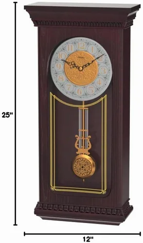 Vista 5 de SEIKO Reloj de pared de caoba con péndulo y campanilla