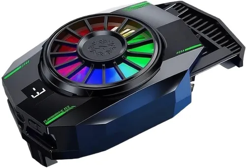 Vista 2 de Refrigerador de teléfono recargable con clip para ventilador RGB luz TH16 Negro
