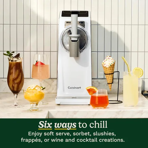 Vista 3 de Cuisinart Máquina para Hacer Slushies y Helado Suave 6 en 1, Máquina para Hacer Helados Hace Helado Suave, Granizados, Sorbetes y Más, Tecnología