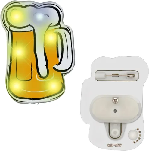 Vista 3 de Pines de solapa con luz corporal intermitente de cerveza por Blinkee