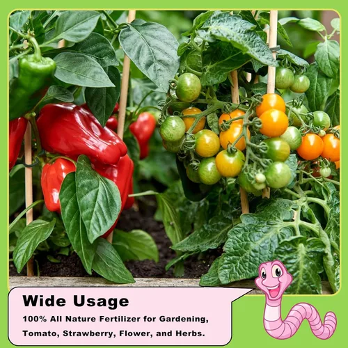 Vista 5 de Doter - Fertilizante orgánico de fundición de gusanos, 1.1 libras, fertilizante All Nature para jardinería, tomate, fresa, flores y hierbas