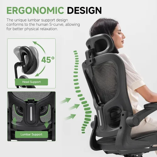Vista 8 de GTPLAYER Silla de oficina, silla de escritorio ergonómica para el hogar con malla de respaldo alto, sillas de escritorio de malla para computadora