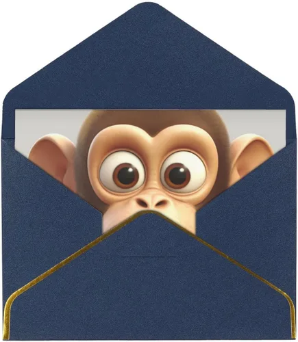 Vista 10 de The Silent Monkey - Tarjetas de felicitación impresas, tarjetas en blanco de 4.5 x 6 pulgadas con sobres para todas las ocasiones, cumpleaños, Rojo