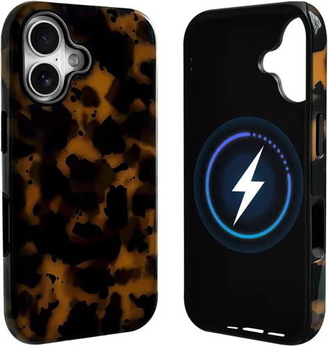 Vista 61 de NITITOP Funda magnética compatible con iPhone 11, compatible con MagSafe lindo diseño estético de leopardo ámbar tortuga para mujeres, hombres
