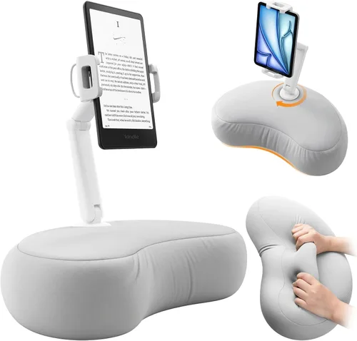 Vista 11 de SAIJI Soporte de Almohada Kindle, Soporte para iPad Compatible con 4.7"-15.6" Kindle, Teléfono, iPad, Soporte Ajustable de 360° para Tableta