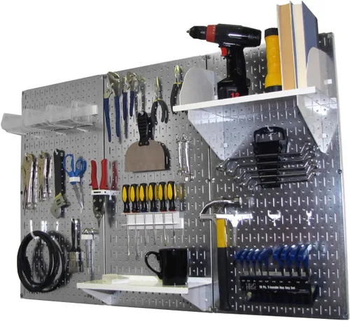 Vista 16 de Organizador de herramienta control de pared 30-wrk-400wb estándar panel perforado mesa de trabajo de metal, 30-WRK-400 BB