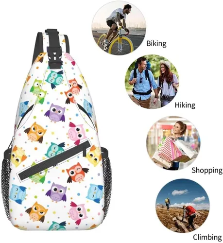 Vista 5 de SURERUIM Mochila ligera para el pecho, mochila cruzada para hombres y mujeres, linda mochila para gimnasio, deportes, viajes, senderismo, Fondo