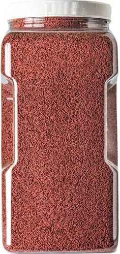 Vista 2 de Micro palitos de hundimiento de color intenso como gusano para disco, cíclidos, koi y peces de estanque, todos los peces tropicales... tarro de 4