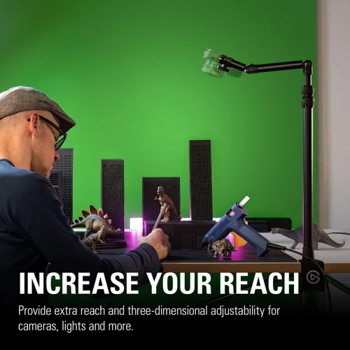 Vista 5 de Elgato Flex Arm S, brazo articulado premium de 2 secciones para un fácil montaje y ajuste de luces, cámaras y micrófonos, para transmisión