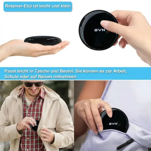 Vista 6 de BVN Estuche de retención delgado – Almacenamiento dental portátil para aparatos ortopédicos, alineadores y protectores bucales Elegante recipiente