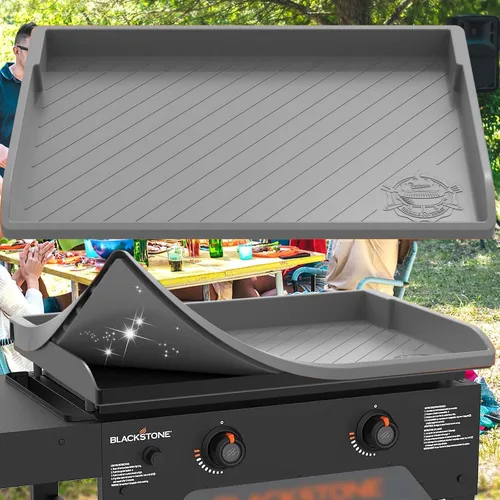 Vista 4 de Funda de parrilla de silicona para Blackstone de 22 pulgadas, cubierta protectora de silicona de grado alimenticio de borde completo y resistente