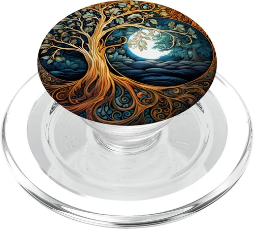 Vista 7 de Yin Yang Árbol de la Vida PopSockets estándar PopGrip