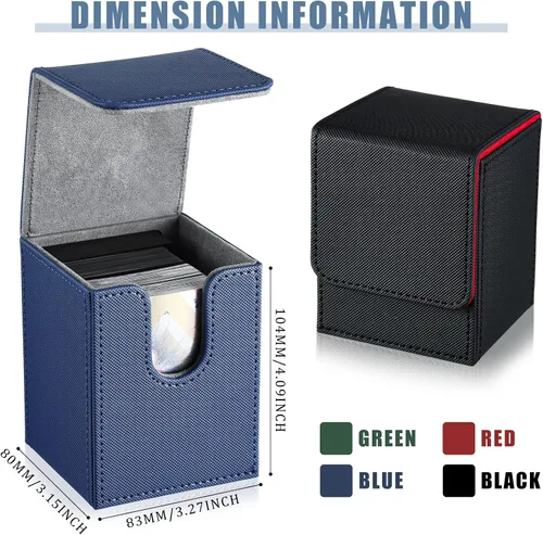 Vista 5 de Yookeer 4 Piezas Cajas de Cartas de Cubierta de Cuero Caja de Juego de Cartas para Caja de Cartas Coleccionables Compatible con MTG Commander