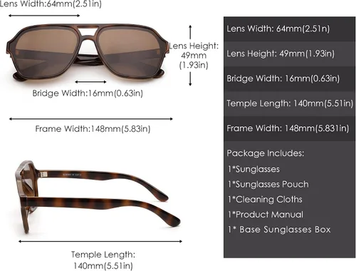 Vista 6 de GLINDAR Gafas de sol polarizadas para hombre y mujer
