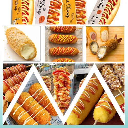 Vista 8 de Freidora eléctrica comercial de 24L de acero inoxidable con queso coreano para perros calientes, máquina de freír mozzarella con ganchos, freidora