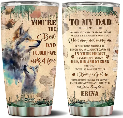 Vista 18 de Vaso personalizado de regalo para papá, regalos para padrastro de hija, hijo, niños, cumpleaños, Navidad, día del padre, regalo para padrastro, taza