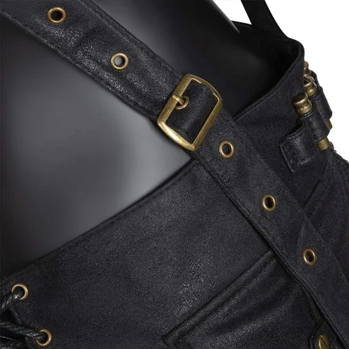 Vista 7 de Riñonera cruzada para motocicleta senderismo teléfono cartera de cuero vintage casual moda día gótico festival disfraz de cadera para mujeres