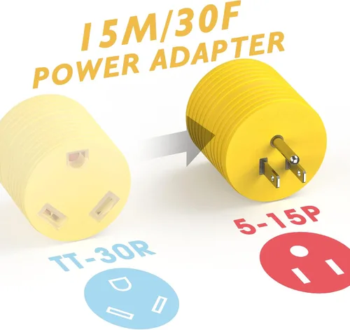 Vista 7 de TOOLIOM Cable de alimentación RV de 30 amperios de 25 pies, cable de extensión NEMA TT-30P a TT-30R RV, cable de extensión de alimentación STW 10/3