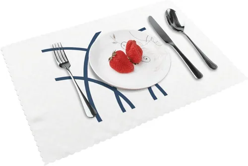 Vista 14 de Rectangular Placemats Set of 4, Heat Resistant Flower Doodles Printed Kitchen Dining Table Mats