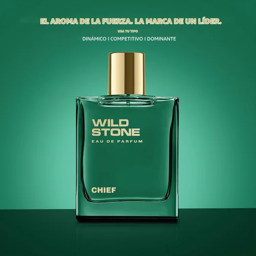 Vista 3 de Wild Stone Chief Eau De Parfum 3.38oz, 3.4 fl oz Perfume EDP de lujo para hombres Fragancia intensa de larga duración 100% aroma líquido