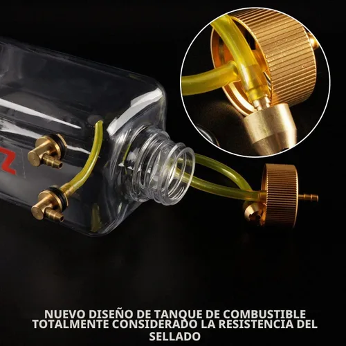 Vista 6 de Tanque de combustible de gas RC 23.7 fl oz, botella de combustible ZYHOBBY para modelo de avión RC en plástico transparente de EE. UU