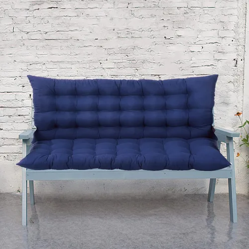 Vista 13 de Cojines de banco para columpio con respaldo, almohadillas de banco para muebles de exterior, con lazos, antideslizantes, rellenos de 2-3 plazas Negro