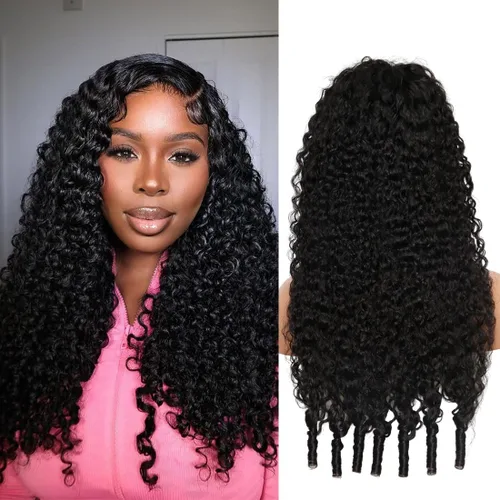 Vista 12 de Recomtic Pelucas rizadas Bob de cabello humano corto frontal 13x4, pelucas de encaje frontal lisas y onduladas para mujeres negras, cabello humano