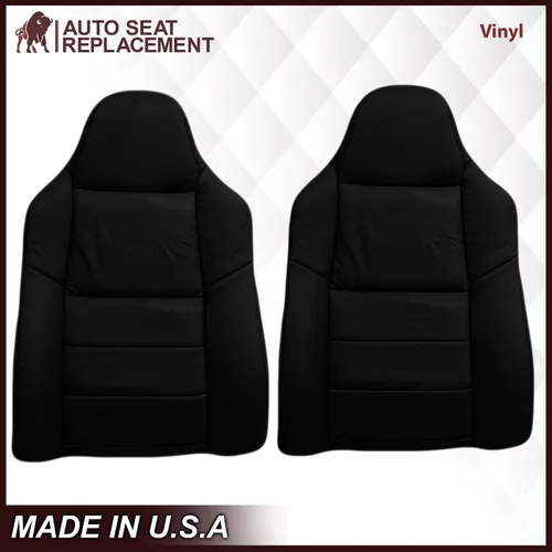 Vista 6 de 2003 2004 2005 2006 2007 Ford F250 F350 Lariat Funda de Asiento de Cuero Sintético Reemplazo, Fundas de Asiento de Vinilo para Ford F250 F350 Negro