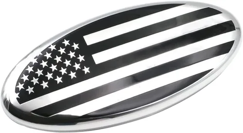 Vista 9 de Placa de bandera estadounidense de 4.5 pulgadas, emblema ovalado para parrilla delantera y trasera para Ford Fiesta Focus EcoSport (negro)