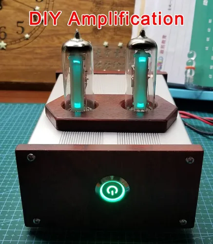 Vista 8 de 1 Unidades Dual Way Magic Eye 6E2 Tubo Indicador de Nivel de Audio Módulo VU Medidor Espectro Música Tubo de Vacío Indicador de Nivel de Conductor