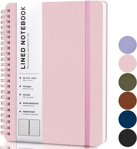 Vista 12 de Cuaderno rayado en espiral, cuaderno en espiral A4, 8.5 x 11 pulgadas, papel grueso de 100 GSM, cuadernos de diario encuadernados en espiral