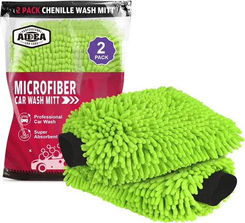 Vista 20 de AIDEA Manopla de Lavado de Coche de Microfibra-2PK, Sin Rayones y Sin Pelusas, Manopla de Lavado de Microfibra Chenille Premium-Azul Tamaño Regular