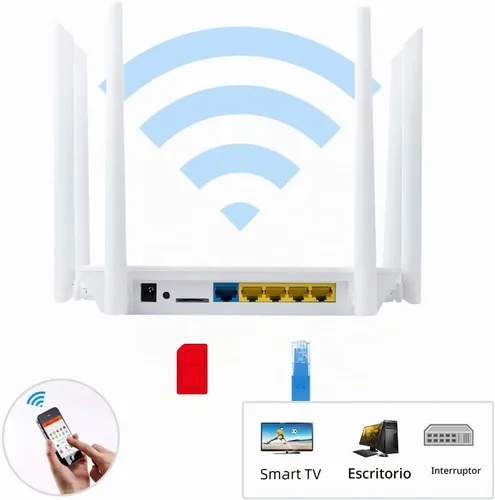Vista 8 de AC1200 WiFi 5 desbloqueado 4G LTE Modem Router con ranura para tarjeta SIM, LT16S Gris
