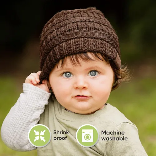 Vista 6 de Paquete de 3 gorros de bebé, sombreros para recién nacido, sombreros para bebé, sombreros para niña, gorro para recién nacido, gorro de invierno