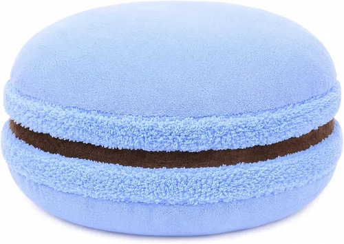 Vista 11 de Almohada decorativa redonda de plush con forma de macarrón ChezMax, de 14.5 pulgadas
