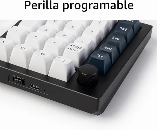 Vista 7 de Keychron Q0 Max - Numpad mecánico inalámbrico personalizado, 2.4 GHz/Bluetooth 5.1/bloc de números QMK con cable, RGB intercambiable en caliente