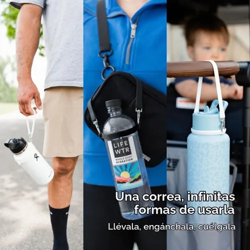 Vista 4 de Ryan & Rose Asa para Botella de Agua - Correa de Botella de Agua de Silicona, Portabotellas, Soporte con Correa Compatible con Accesorios de Copa