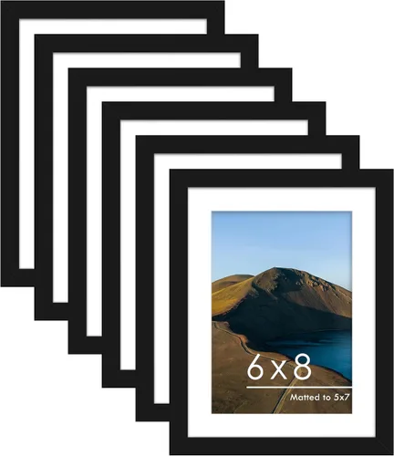 Vista 26 de PEALSN - Juego de 6 portarretratos de 5 x 7 pulgadas para fotos de 4 x 6 pulgadas con paspartú/5 x 7 pulgadas sin paspartú, para montaje en Negro