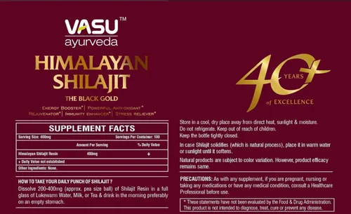 Vista 9 de Vasu Ayurveda Himalayan Shilajit Resina 400 mg – Potenciador de energía natural probado en laboratorio con ácido fúlvico y más de 85 minerales traza