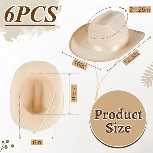 Vista 2 de Hercicy Sombreros de vaquero para niños pequeños, sombrero de vaquera para niños y niñas, accesorios de disfraz de bebé, suministros de fiesta