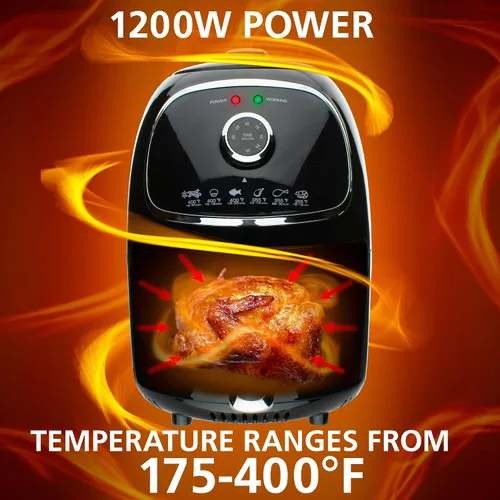 Vista 5 de Freidora eléctrica pequeña de 2 cuartos de galón con temporizador y control de temperatura