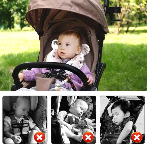 Vista 4 de vocheer Almohada para el cuello del bebé para asiento de automóvil, soporte Oso