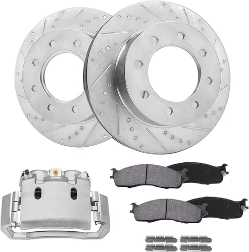 Vista 81 de Detroit Axle - 4 rotores de freno para Chevrolet Cruze 2014 2015 [modelos de motores de gas] Rotores de freno de disco perforados y ranurados
