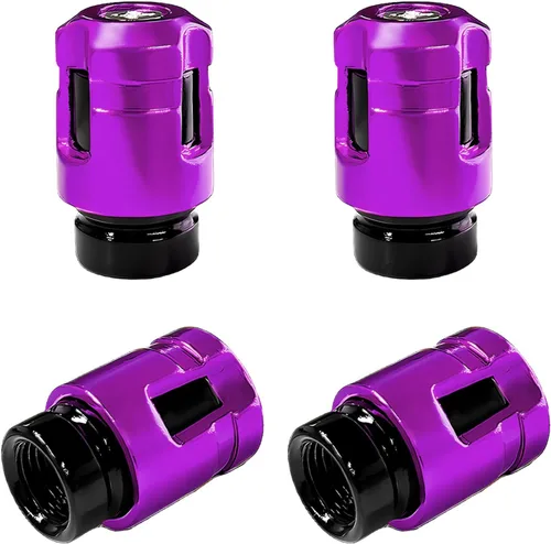 Vista 17 de Yourkar 4 tapas de vástago de válvula de neumático de automóvil, cubiertas de válvula de rueda de aleación de aluminio de forma única, resistentes a