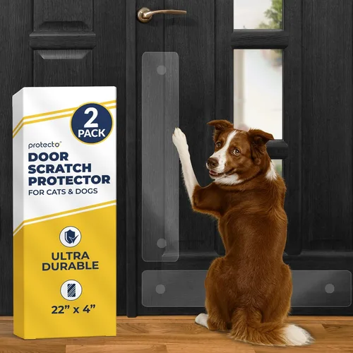 Vista 11 de PROTECTO Door Protector from Dog Scratching, 18x12 - Door Scratch Guard Heavy Duty Door Scratch Protector for Cats & Dogs, Clear Scratch Shield