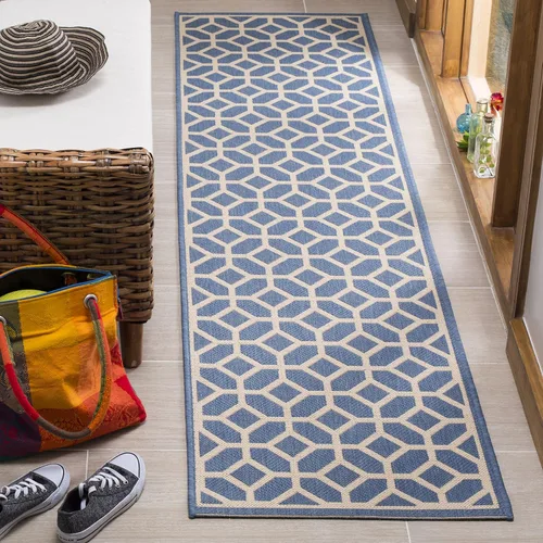Vista 23 de SAFAVIEH Linden Collection - Alfombra lavable para exteriores, alfombra de pasillo de 2.2 x 8 pies, gris claro y carbón, no desprende pelusa y fácil