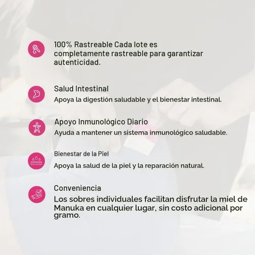 Vista 9 de Miel de Manuka pura UMF 20+ MGO 829+ 10 paquetes crudos de una sola